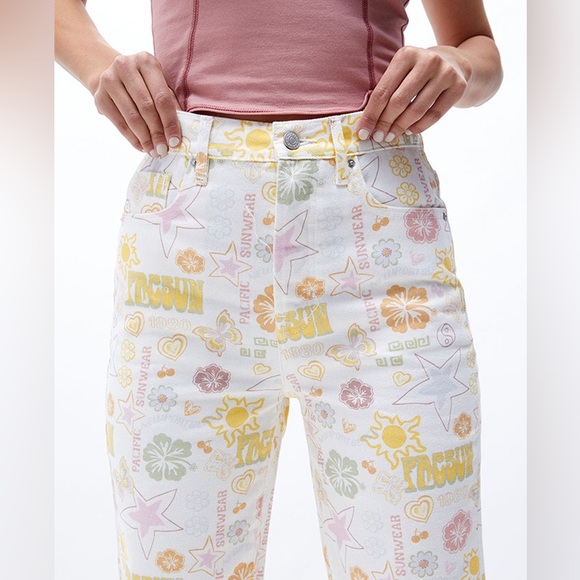 NWOT PacSun Mixed Pacific Sunwear Print Dad Jean in Size 24 - Picture 3 of 16